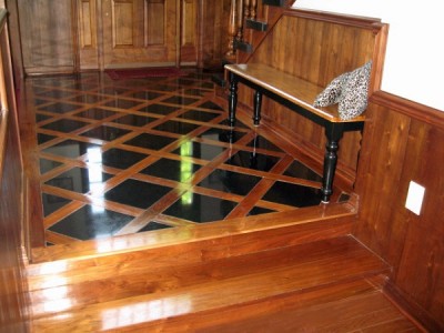 Black Marble Inlaid Floor