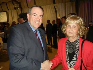 When Gov Huckabee came to speak at TRC, he took time to meet this amazing woman. 
