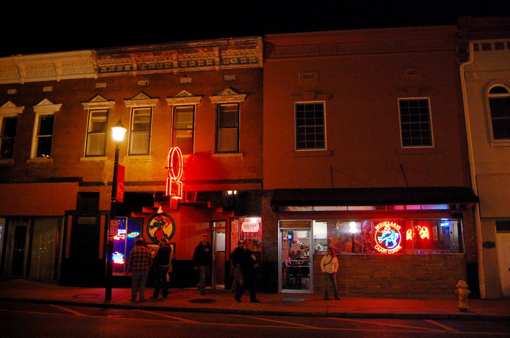Broussards on Main Street at night © Ken Steinhoff All Rights Reserved