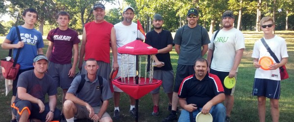 Poplar Bluff Disc Club has 20 members that meet at 6pm on Thursdays (for more info contact Corey Huff, adelia.tab@gmail.com). Back row: Aaron Vincent, Adam Vincent, Gene Shulse, Larry Morgeson (Qulin), Bobby Mangrum, Ryan Foust, Sean Foust, and Tyler Batton. Front row: Corey Huff, Bryan Hubrecht (Dexter), and Mike Wawak