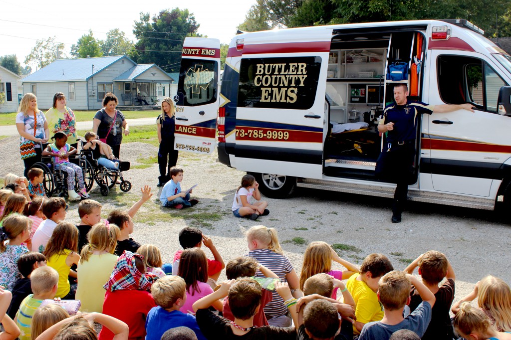 David Ross of Butler County EMS warns students to always wear their seatbelts because the No. 1 cause of injury among young people is the automobile accident.