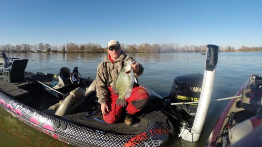 Brandon Fulgham with a 3-pound 5-ounce crappie caught on a live minnow at Lake Washington, Mississippi