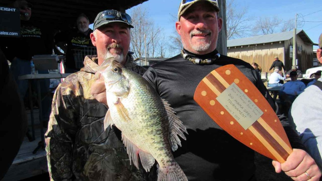 Eric Parris and Donnie Foster with their winning "Big Momma" crappie from Lake Washington, MS