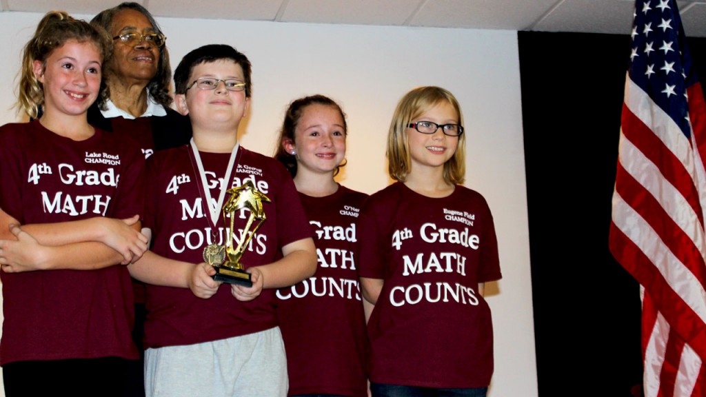 (From left) Keone Sample, CRC committee chairwoman Kathern Harris, Cooper Jackson, Molly Mooney and Emily Elliott.