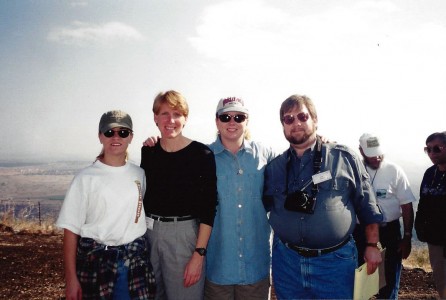 Family and Friends in Isarael, 1999. From left to right Elizabeth Ellebracht, Dianne Becker, Toni Becker, Paul Kidwell.